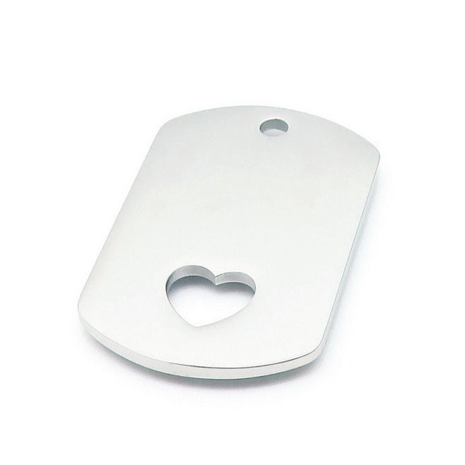 S4U Ocelový přívěsek destička se srdíčkem - OK1456-ST