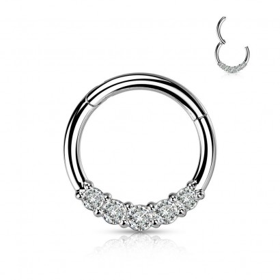 Segment kruh se zirkony, septum piercing 1,2 x 10 mm