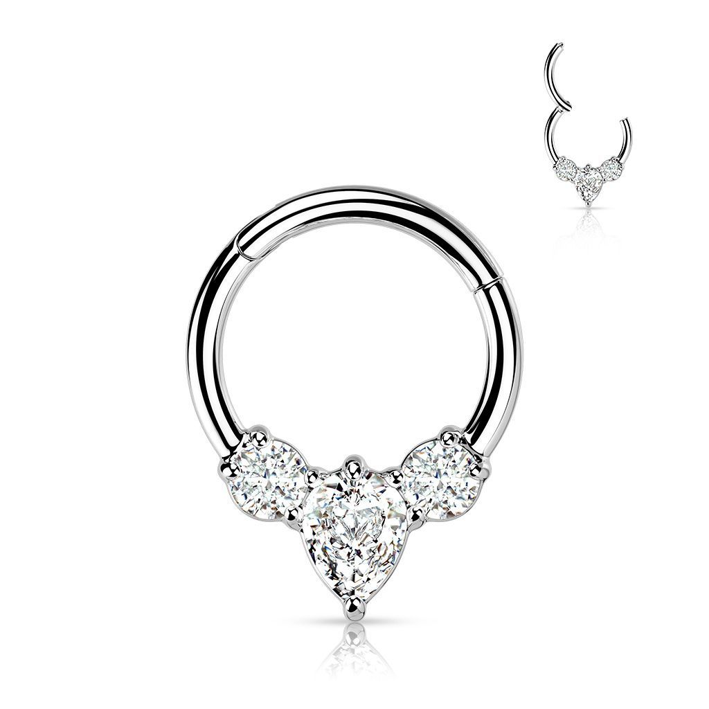 Levně Segment kruh se zirkony, cartilage piercing 1,2 x 8 mm - NS0060-ST
