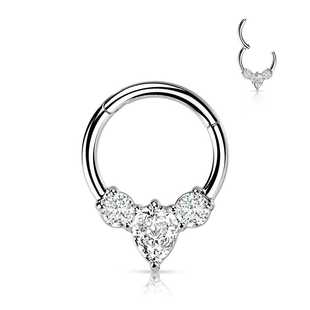 Levně Segment kruh se zirkony, cartilage piercing 1,2 x 10 mm - NS0060-ST