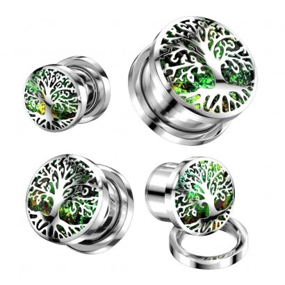 Plug do ucha s glitry - strom života (12 mm)