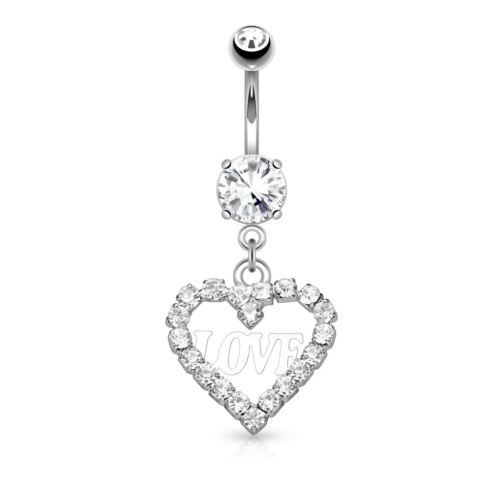 Piercing do pupíku srdíčko Love