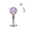 Obrácený PUSH IN piercing do pupíku TITAN (růžová)