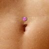 Obrácený PUSH IN piercing do pupíku TITAN (modrá)