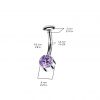 PUSH IN piercingu do pupíku TITAN (vitrail medium)