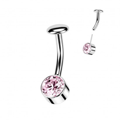 PUSH IN piercingu do pupíku TITAN (růžová)