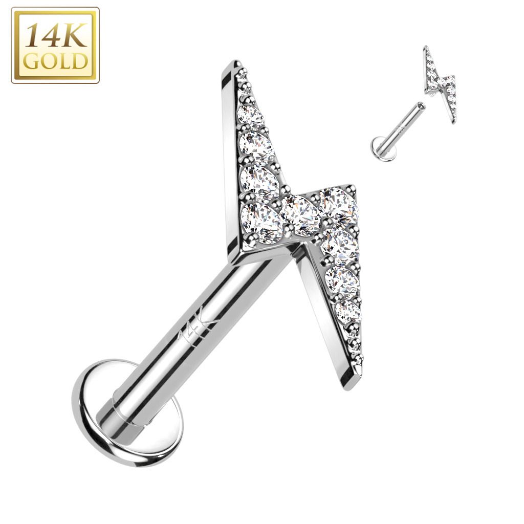 S4U Zlatý piercing do brady - labreta, Au 585/1000 (1,2 x 8 mm) - ZL01251-1208-WG