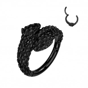 Černý ocelový kruh - helix / cartilage piercing had