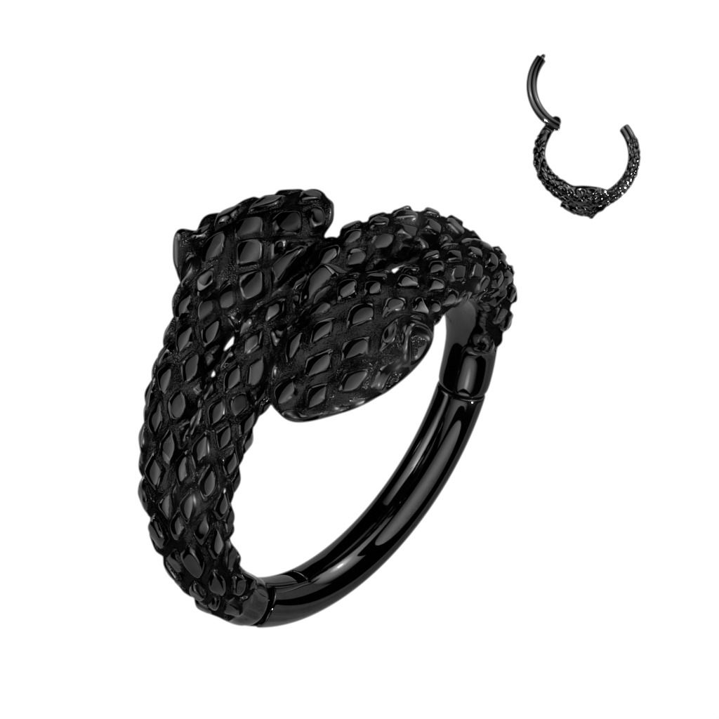 Černý ocelový kruh - helix / cartilage piercing had (1,2 x 8 mm) - SG112K-1208
