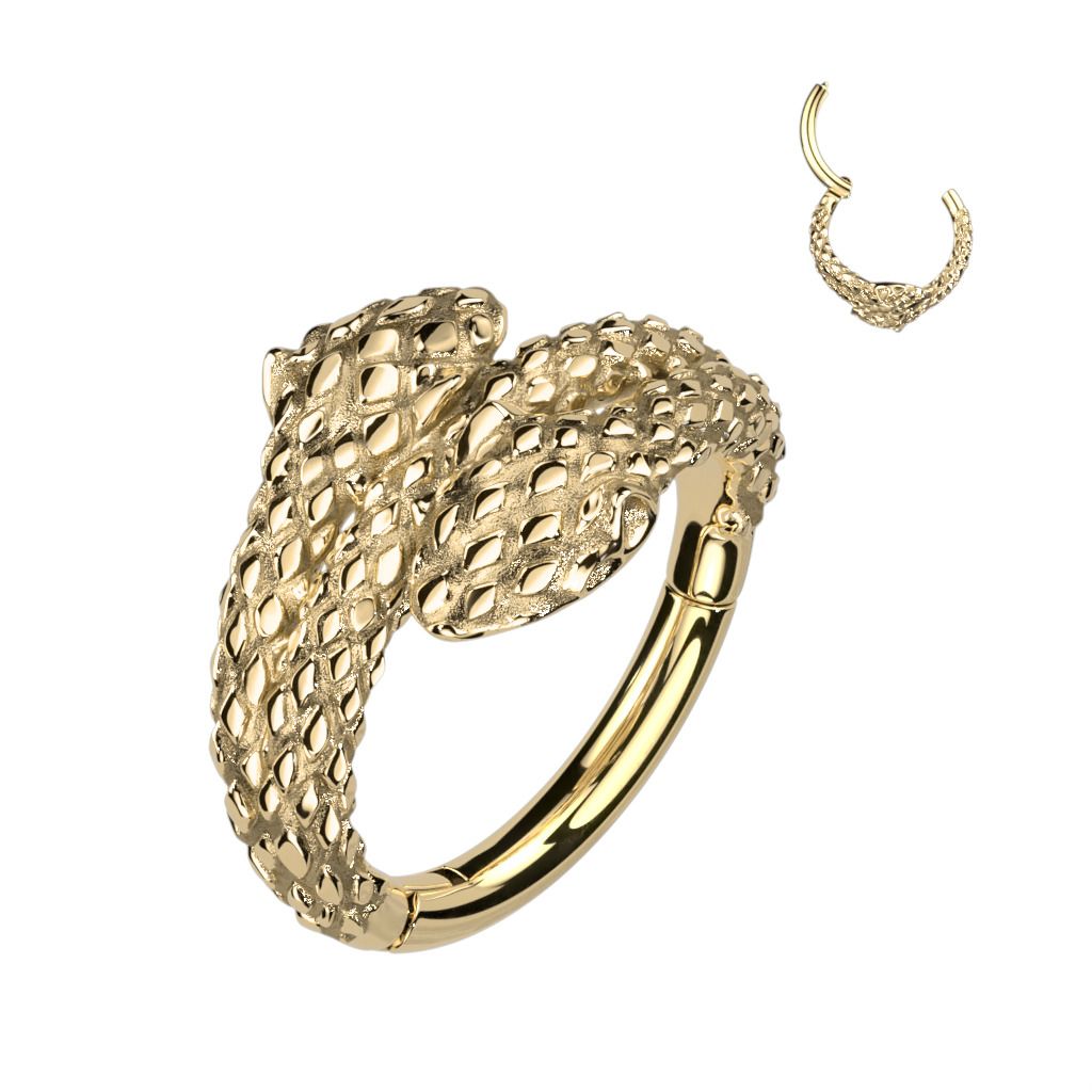 S4U Zlacený ocelový kruh - helix / cartilage piercing had (1,2 x 10 mm) - SG112GD-1210