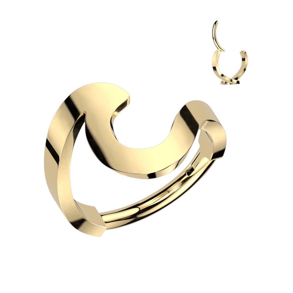 Zlacený ocelový kruh - helix / cartilage piercing (1,2 x 8 mm) - SG111GD-1208