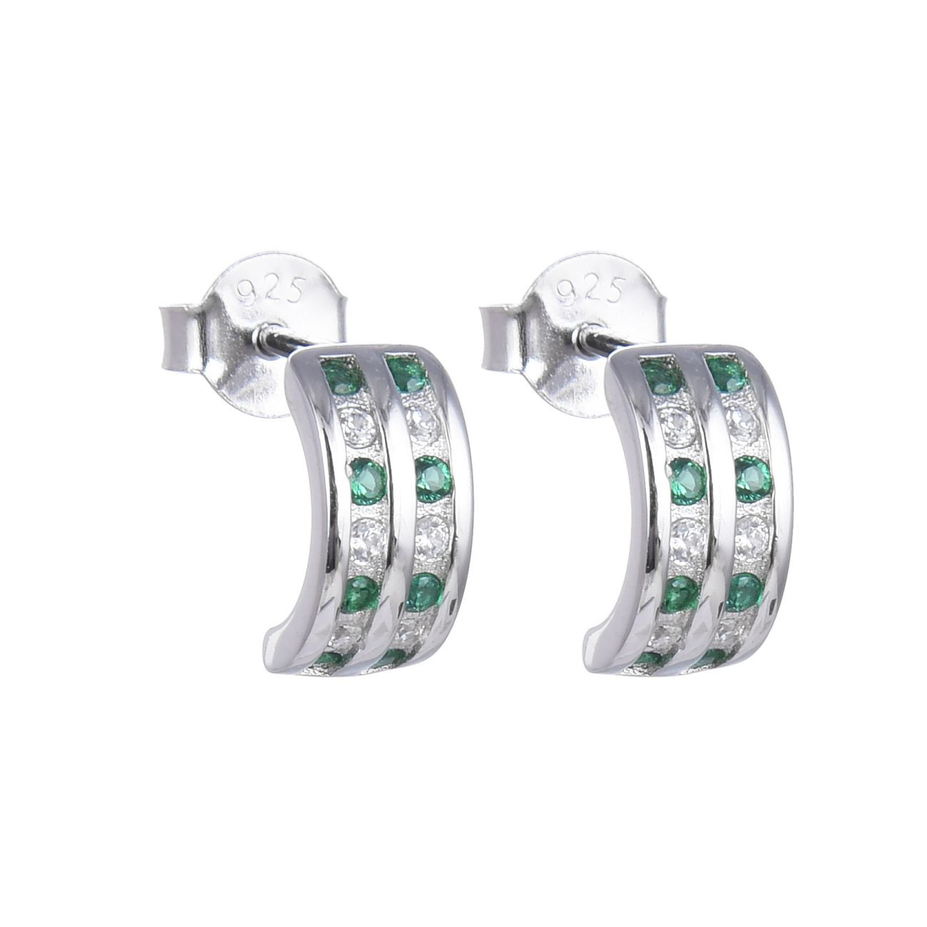 NUBIS Stříbrné náušnice se zirkony - NB-3717