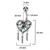 Piercing do pupíku - srdíčko lapač snů
