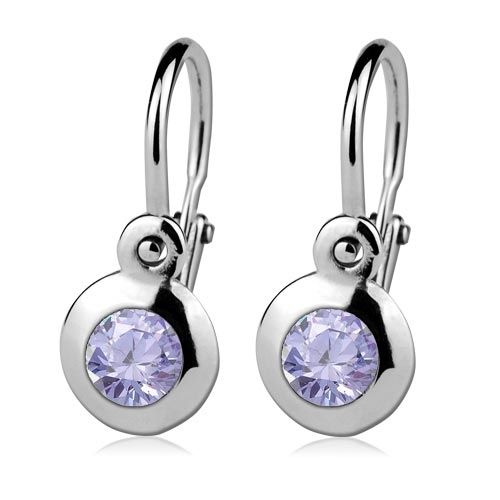 S4U Dětské náušnice stříbrné, lavender - CS1030-L