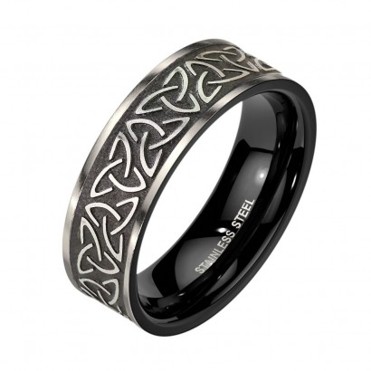 Pánský ocelový prsten TRIQUETRA (60)