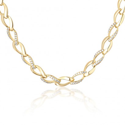 Stříbrný zlacený náhrdelník řetěz