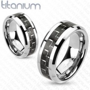 Prsten titan - karbon, vel. 50