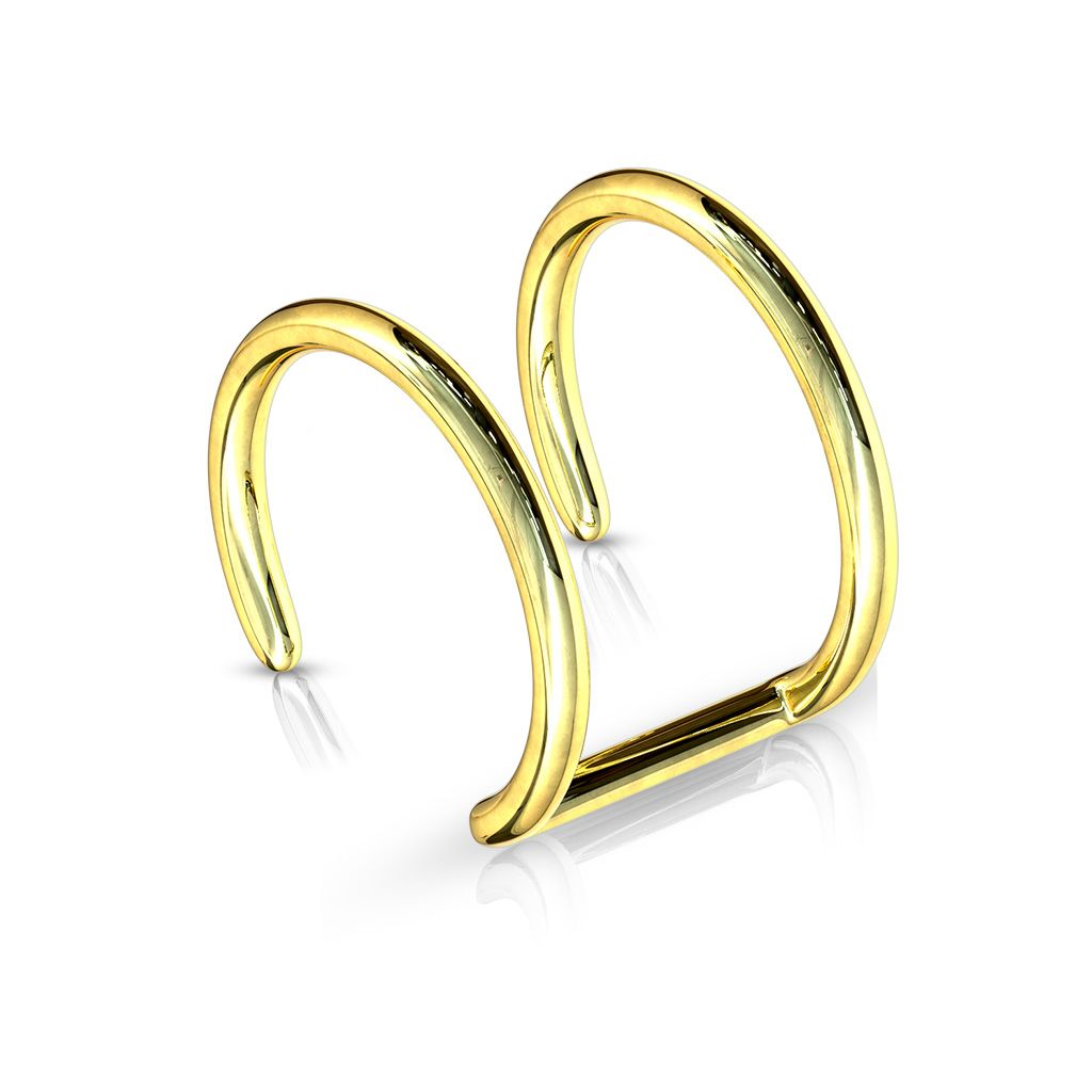 Levně Falešný piercing do ucha (žluté zlato) - FP01154-GD