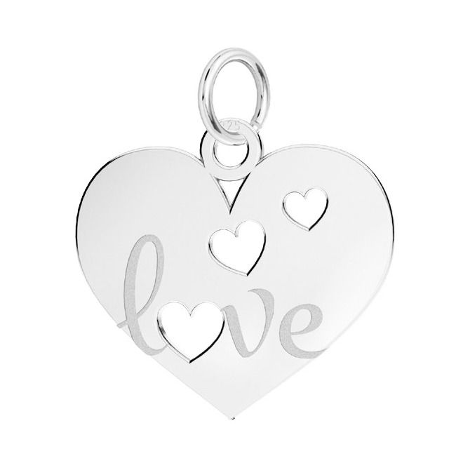 Levně S4U Stříbrný přívěsek srdce LOVE - NB-4298