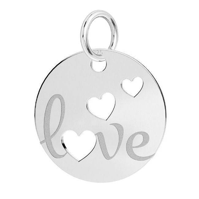 Levně S4U Stříbrný přívěsek kolečko LOVE - NB-4299