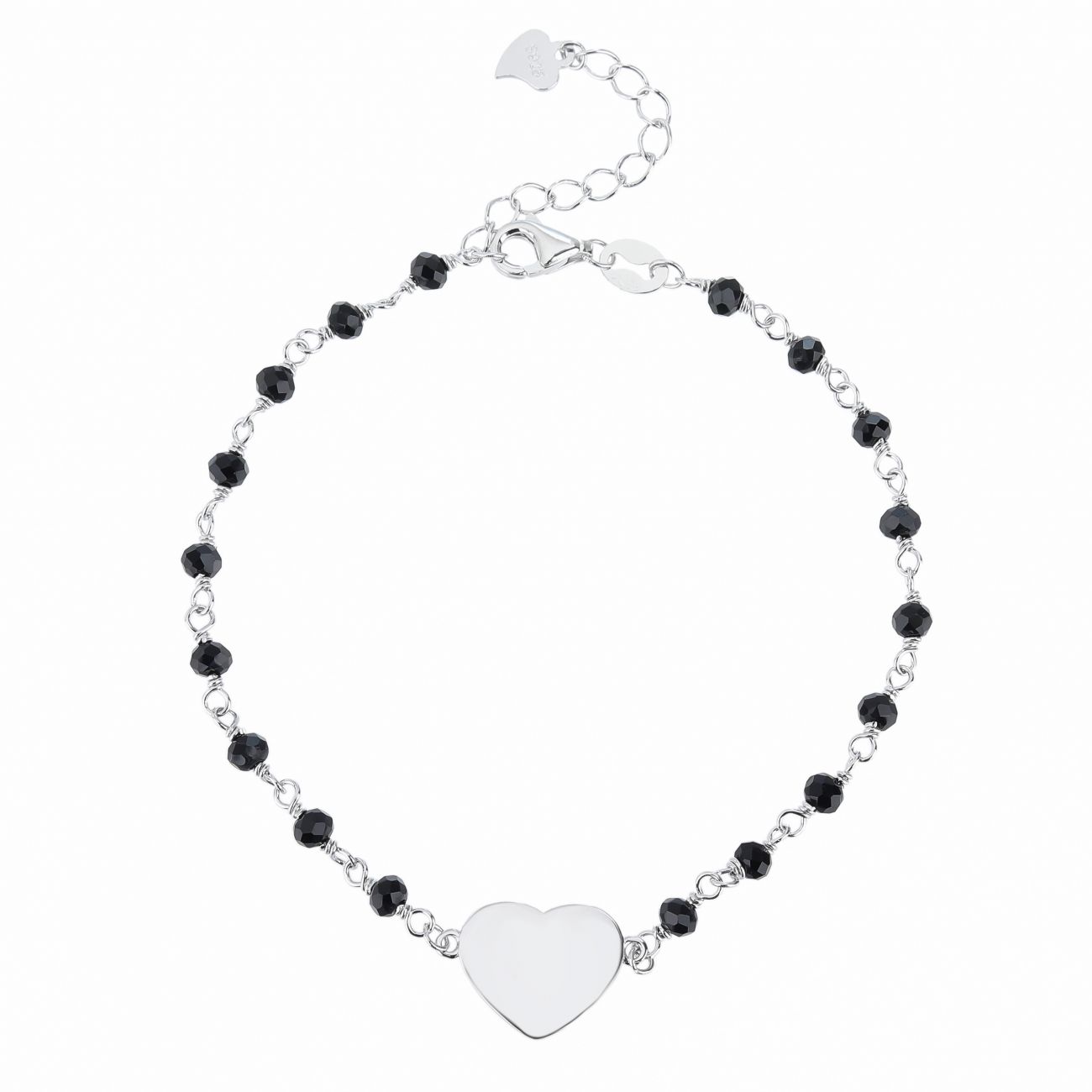 NUBIS Stříbrný náramek srdíčko - NB-1155