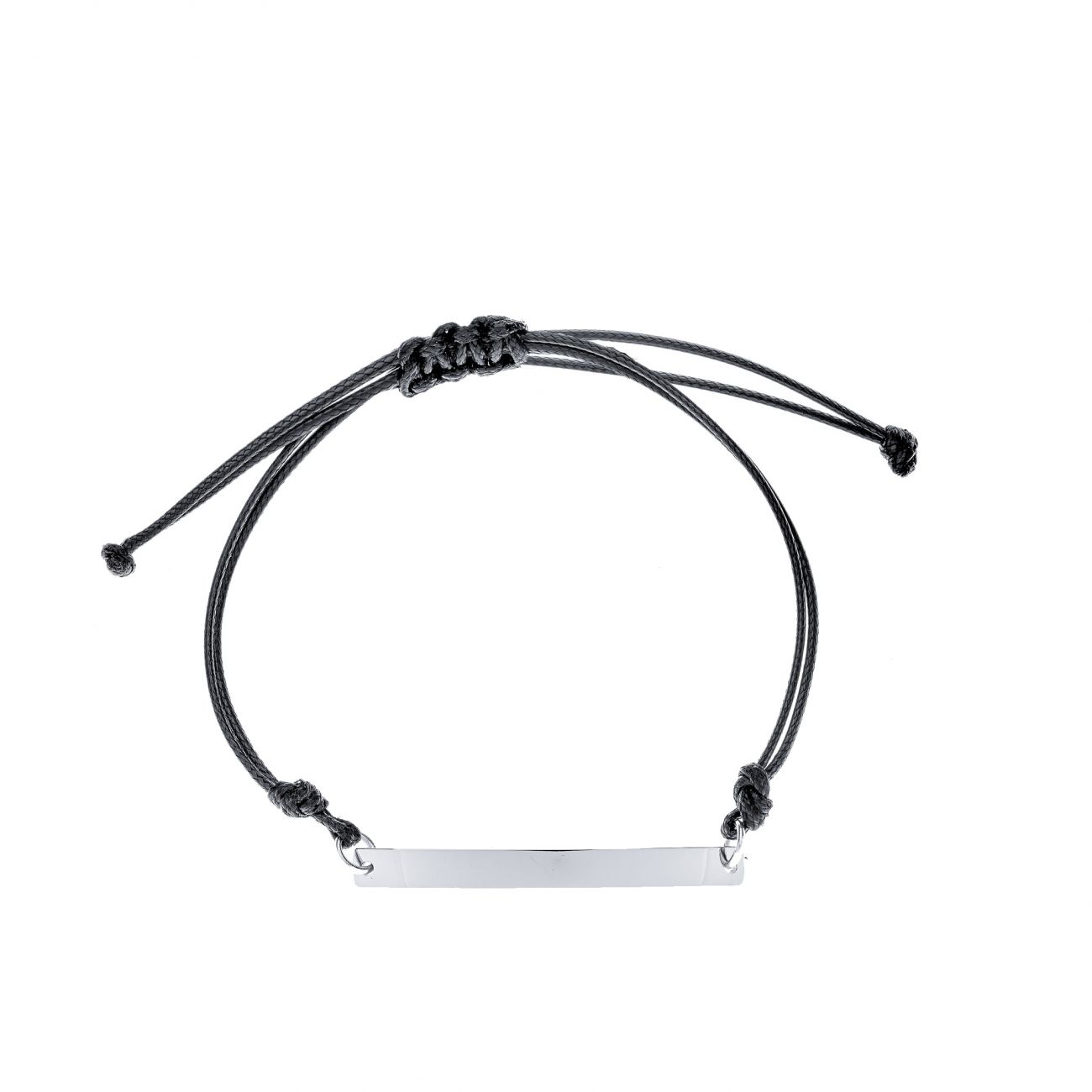 S4U Černý textilní náramek s destičkou 6 x 39 mm - ON015K