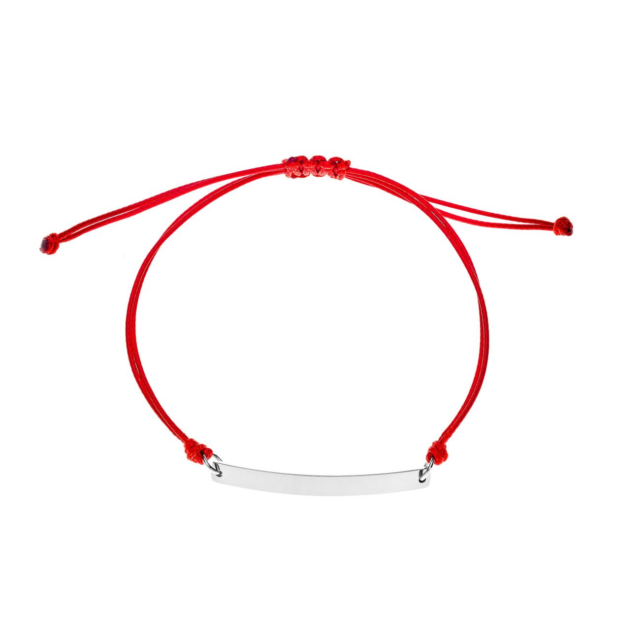 Levně S4U Červený textilní náramek s destičkou 6 x 39 mm - ON015R