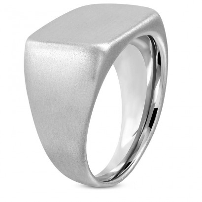 Pečetní ocelový prsten matný (67)