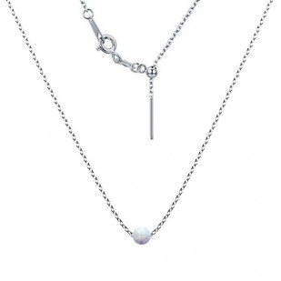 Ocelový opálový náhrdelník - kulička 5 mm