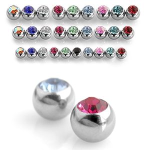 Náhradní kulička chirurgická ocel s kamínkem 1,2 x 3 mm (světle fialová) - ND024TZ-1203