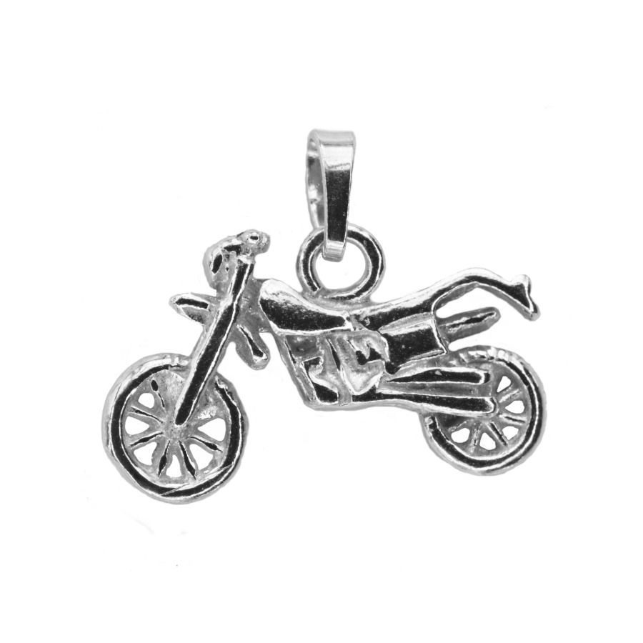 Stříbrný přívěsek motorka enduro - ZB51742