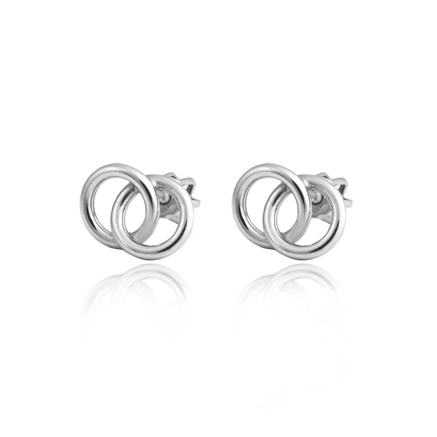 Stříbrné náušnice dvojité kroužky - ZB3865