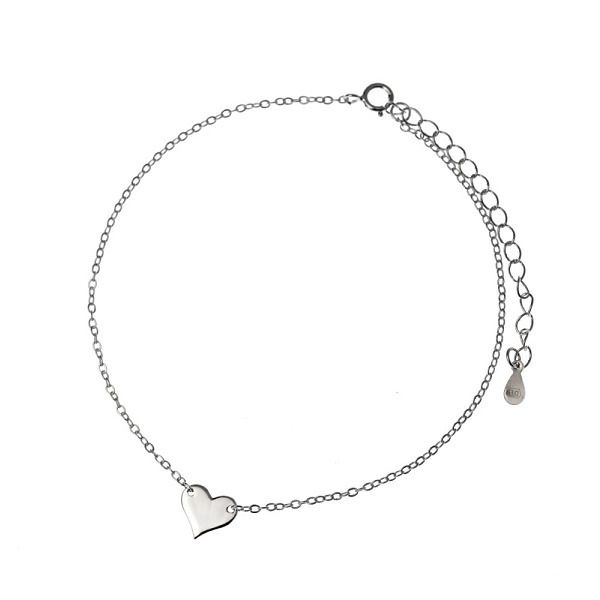 Dámský stříbrný náramek se srdíčkem - ZB86018