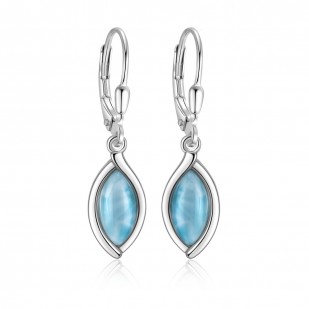 Stříbrné visací náušnice s larimarem