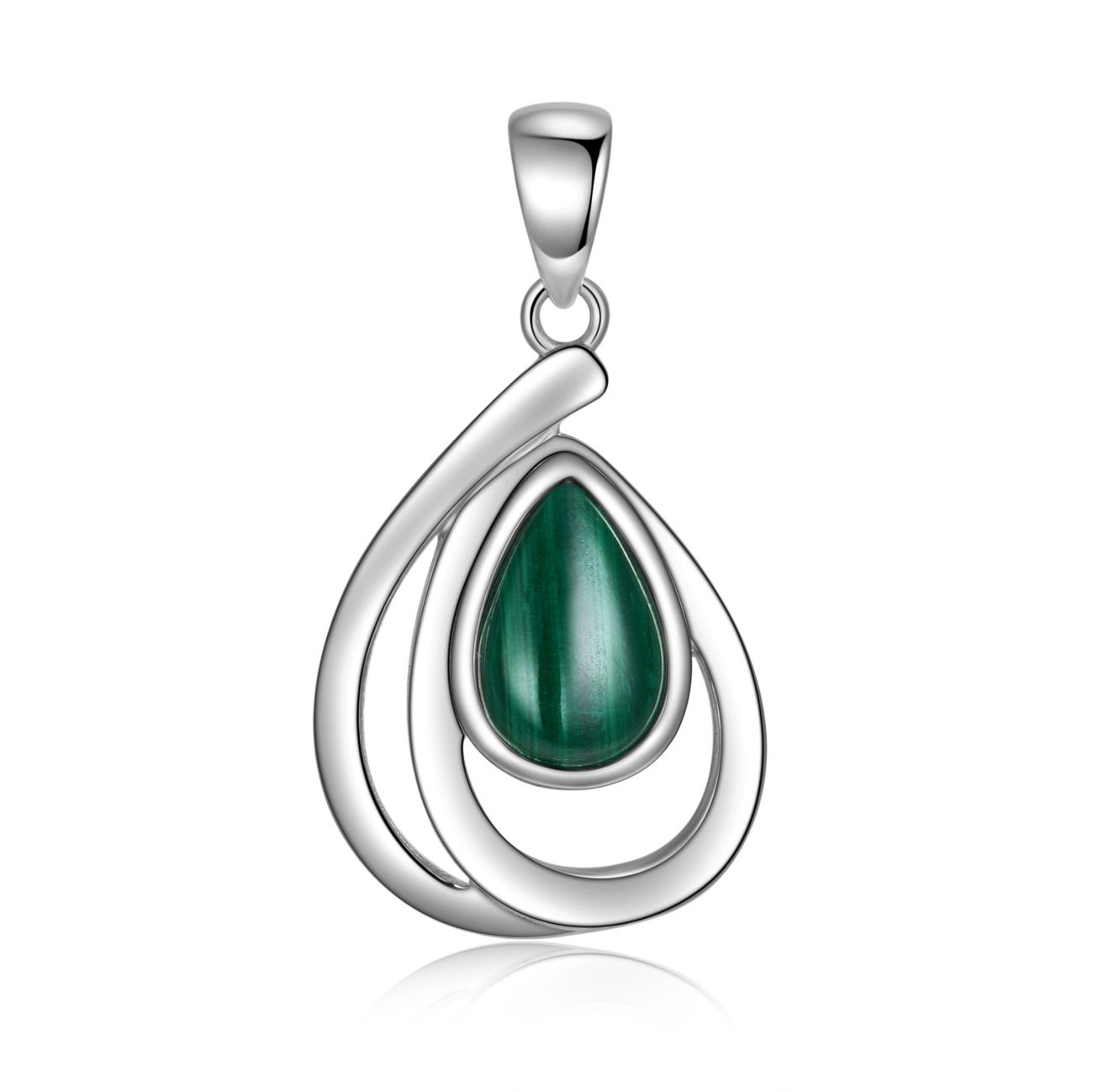 NUBIS Stříbrný přívěsek s malachitem - NB-4311