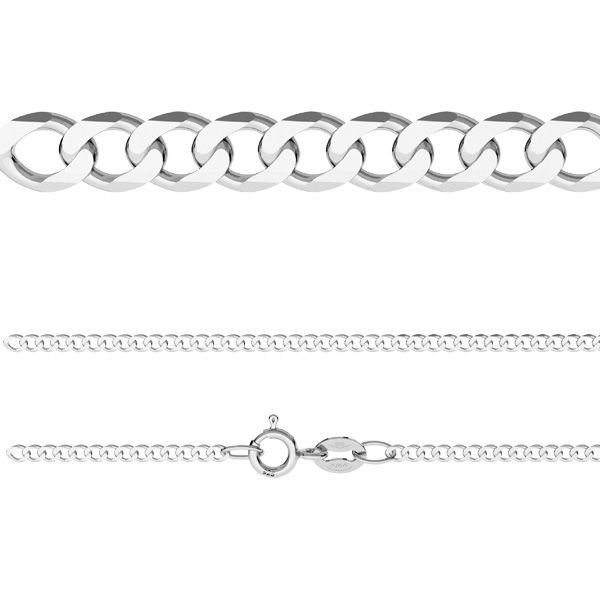 Levně NUBIS Stříbrný řetízek očkový PANCER (50 cm, 2,14 g) - NB-7023-50