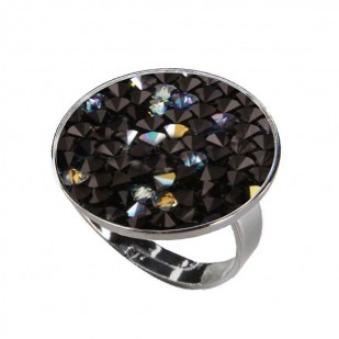 Prsten s krystaly Crystals from Swarovski® BLACK AB