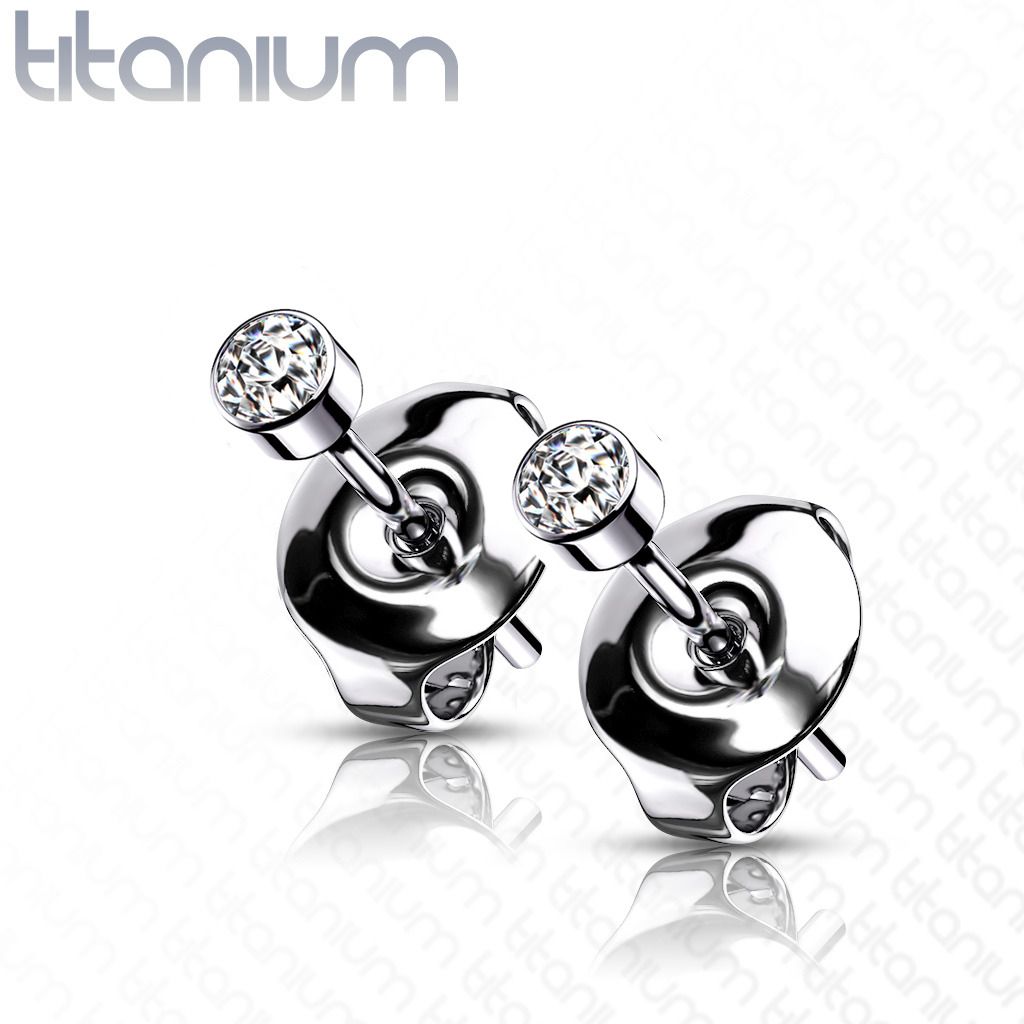 MARRE Titanové náušnice se zirkony (2,5 mm) - KM2014-025