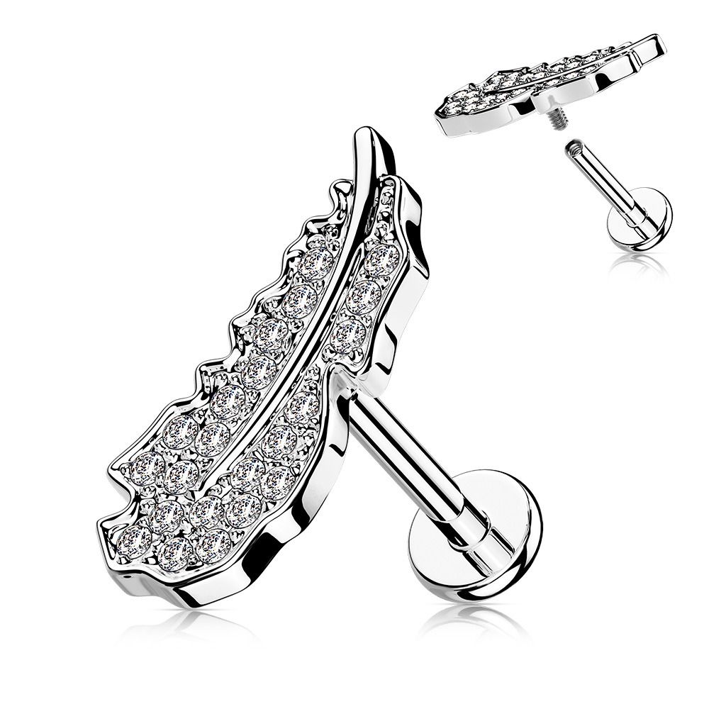 Levně S4U Piercing do brady - peříčko (1,2 x 8 mm) - LB1107ST-1208