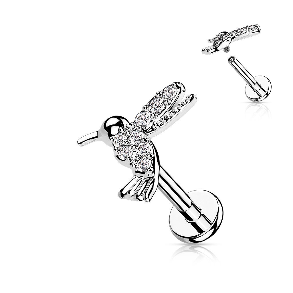 Piercing do brady - kolibřík (1,2 x 8 mm) - LB1105ST-1208