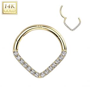 Zlatý piercing - segment kruh, Au 585/1000