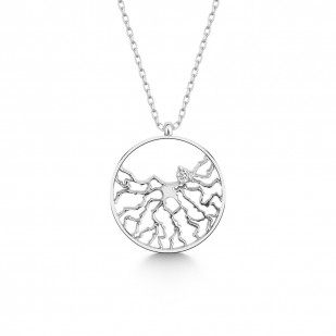 Stříbrný diamantový náhrdelník strom života