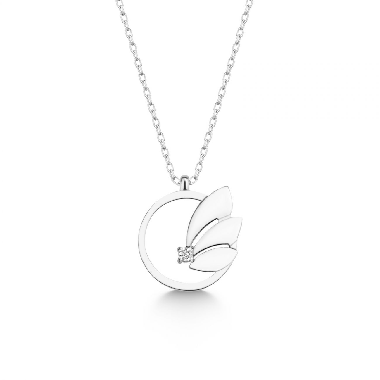 NUBIS Stříbrný diamantový náhrdelník - NBS-008