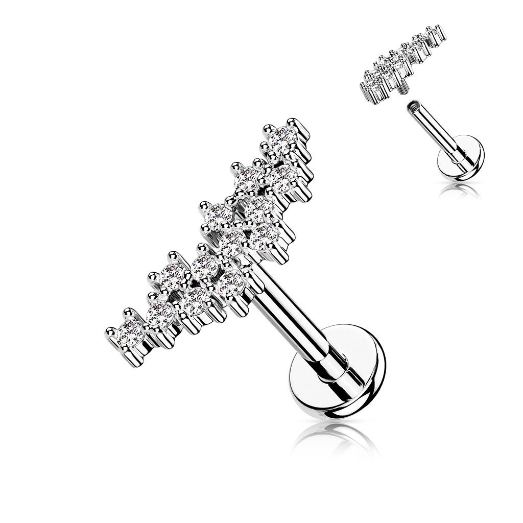 Levně S4U Piercing do brady se zirkony (1,2 x 8 mm) - LB1111ST-1208