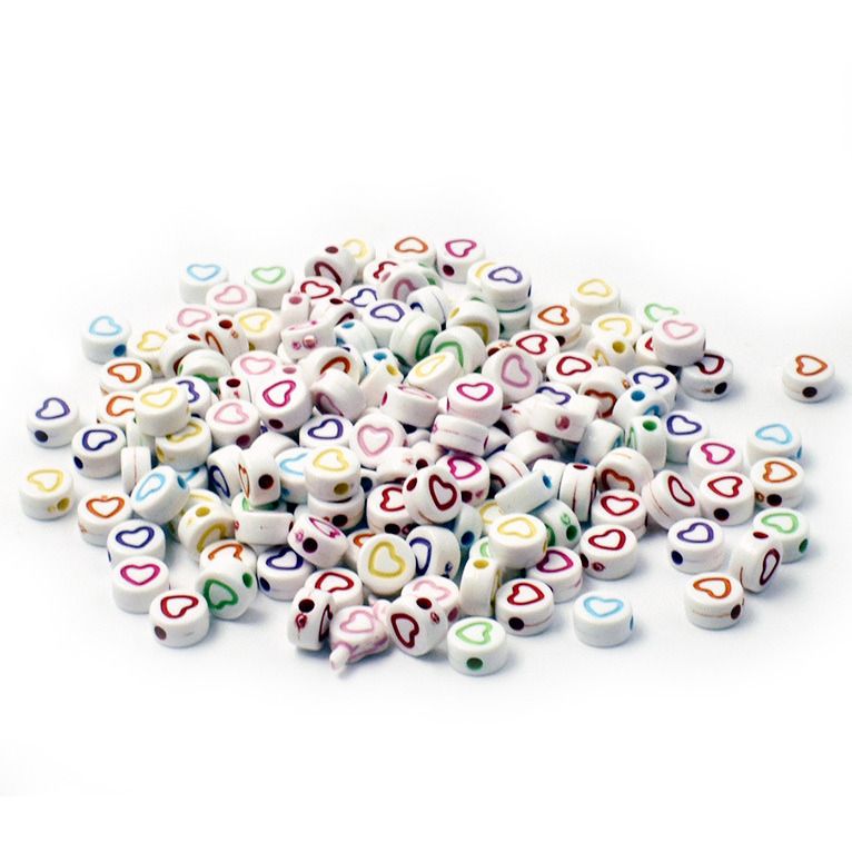 S4U Plastový korálek se srdíčkem (tmavě růžová) - PK015-F