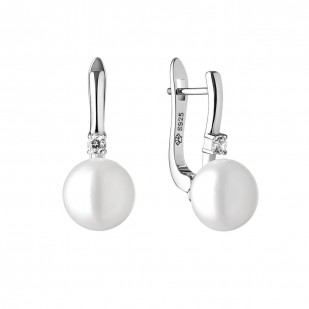 Perlové náušnice  bílé přírodní perly