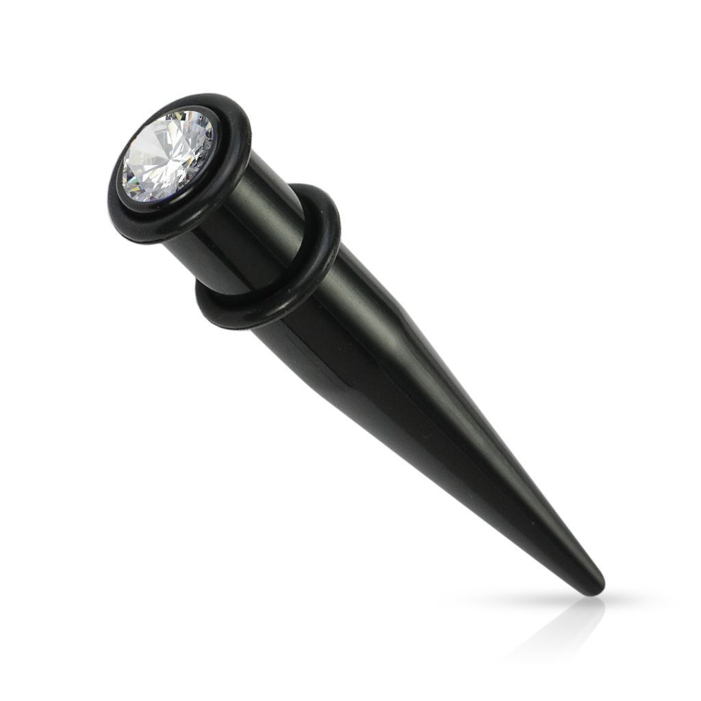Akrylátový roztahovák do ucha se zirkonem (4 mm)