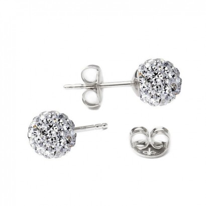 Stříbrné náušnice kuličky Crystals from Swarovski® Crystal