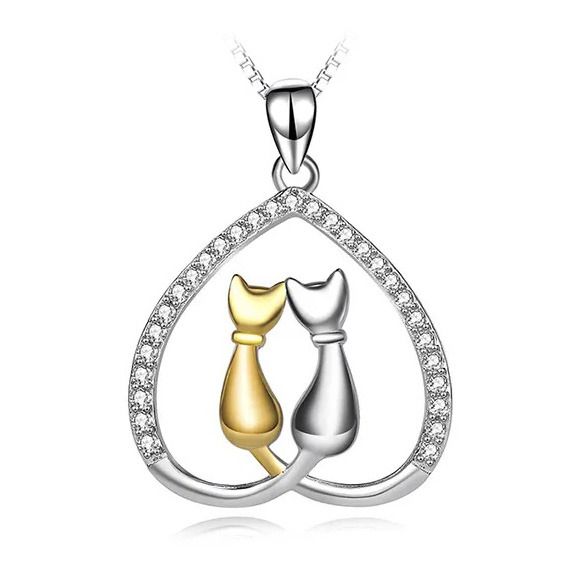 NUBIS Stříbrný přívěsek s kočičkami - NB-4331