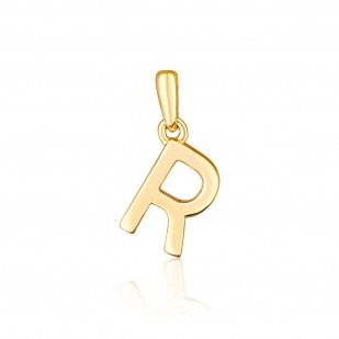 Stříbrný zlacený přívěsek iniciála písmeno R